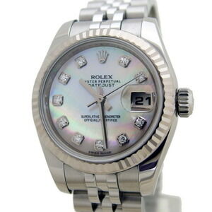 Rolex Datejust Black Shell 10P Diamond Women's